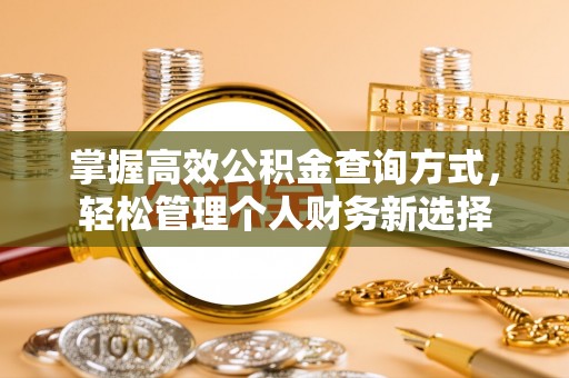 弓长岭掌握高效公积金查询方式，轻松管理个人财务新选择